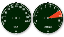 画像をギャラリービューアに読み込む, CB750K 1976 Speedo &amp; Tach Face Decal Set ~ KM/H