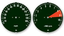 Load image into Gallery viewer, CB750K 1975 Speedo &amp; Tach Face Decal Set ~ MPH