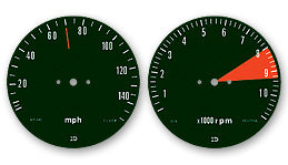 Honda CB750K Speedo and Tach Face Decal Set MPH