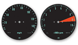 CB750K 1969-70 Speedo & Tach Face Decal Set ~ MPH