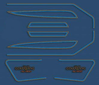 Honda GL1000 GL1000K 1977 Complete Decal Set Candy Sirus Blue Model