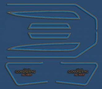 GL1000K 1977 Complete Decal Set ~ Candy Sirus Blue Model