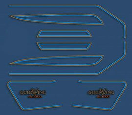 GL1000K 1977 Complete Decal Set ~ Candy Sirus Blue Model (73-0747)