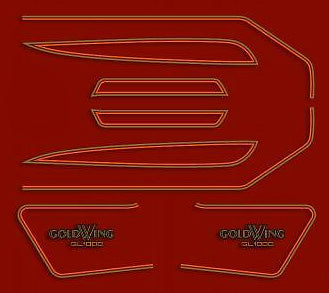 Honda CB750K GL1000K 1977 Complete Decal Set Candy Antares Red Model