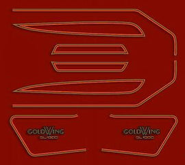 GL1000K 1977 Complete Decal Set ~ Candy Antares Red Model (73-0748)