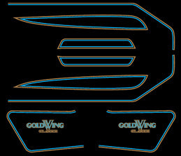 GL1000K 1977 Complete Decal Set ~ Black Model (73-0749)