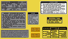 Load image into Gallery viewer, GL1000 1976 Warning and Service Label Set ~ Sulfur Yellow Model