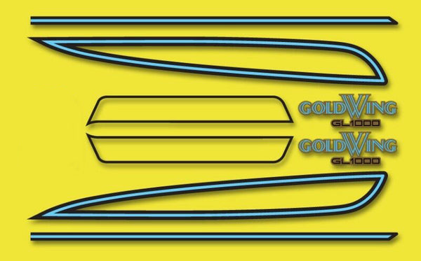 Honda GL1000 GL1000K 1976 Complete Decal Set Sulfur Yellow Model