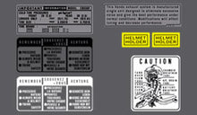 画像をギャラリービューアに読み込む, CB550F 1975-77 ~ Warning and Service Label Set