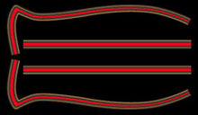 Load image into Gallery viewer, CB550K 1977-78 Gas Tank Stripe Decals ~ Gold/Red Type (73-0764)