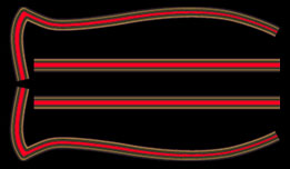 CB550K 1977-78 Gas Tank Stripe Decals ~ Gold/Red Type (73-0764)