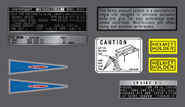 CB750K 1969-70 ~ Warning and Service Label Set (73-0772)
