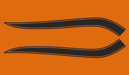 CB750K 1971 Gas Tank Stripe Decals ~ Black Stripes (73-0773)