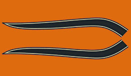 CB750K 1972 Gas Tank Stripe Decals ~ Black Stripes (73-0774)