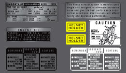 CB750K 1975-78 ~ Warning and Service Label Set