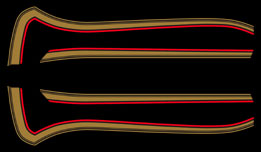 Honda CB750K Gas Tank Stripe Decals Gold/Red Stripes