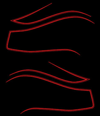 Honda CB750K Gas Tank Stripe Decals Black Model