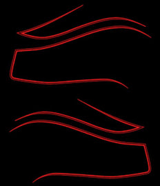 CB750K 1979 Gas Tank Stripe Decals ~ Black Model (73-0781)