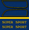 1975 Honda CB750F Gas Tank Decal Set - Candy Sapphire Blue Model