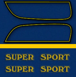 CB750F 1975 Gas Tank Decal Set ~ Candy Sapphire Blue Model (73-0787)