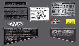 Honda CB750F Supersport Silver Model Only Warning and Service Label Set