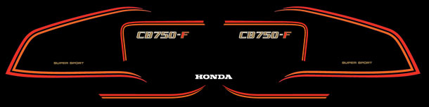 CB750F 1980 Decal Set ~ Black Model