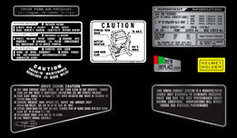 Honda CB750F Supersport Black Model Only Warning and Service Label