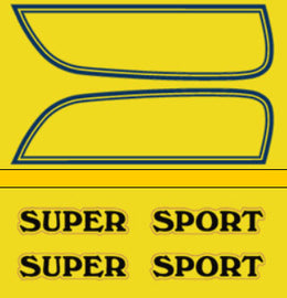 CB750F 1976 Gas Tank Decal Set ~ Sulfur Yellow Model (73-0793)