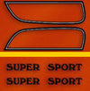 1975 Honda CB750F Gas Tank Decal Set - Flake Sunrise Orange Model