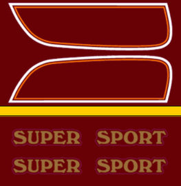 CB750F 1976 Gas Tank Decal Set ~ Candy Antares Red (73-0795)