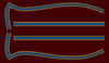 1977-78 Honda CB550K Gas Tank Stripe Decals - Gold/Blue Type