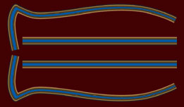 CB550K 1977-78 Gas Tank Stripe Decals ~ Gold/Blue Type (73-0798)