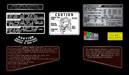 CB900F 1981-82 ~ Black Model ~ Warning and Service Label Set (73-0804)