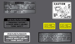 Honda CB500K Warning and Service Label Set