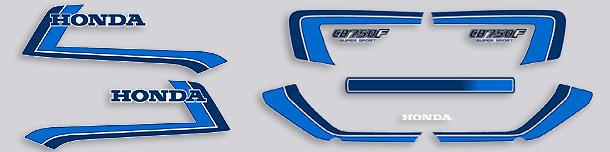 Honda CB750F Decal Set Silver Model