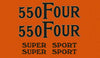 1975-76 Honda CB550F Bike Decal Set - Orange Model