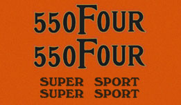 CB550F 1975-76 Bike Decal Set ~ Orange Model (73-0811)