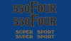 1975-76 Honda CB550F Bike Decal Set - Blue Model