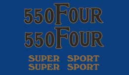 CB550F 1975-76 Bike Decal Set ~ Blue Model