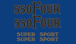 CB550F 1975-76 Bike Decal Set ~ Blue Model (73-0812)