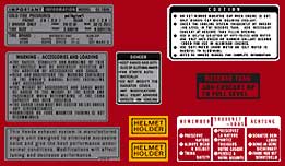 Honda GL1000 Warning and Service Label Set