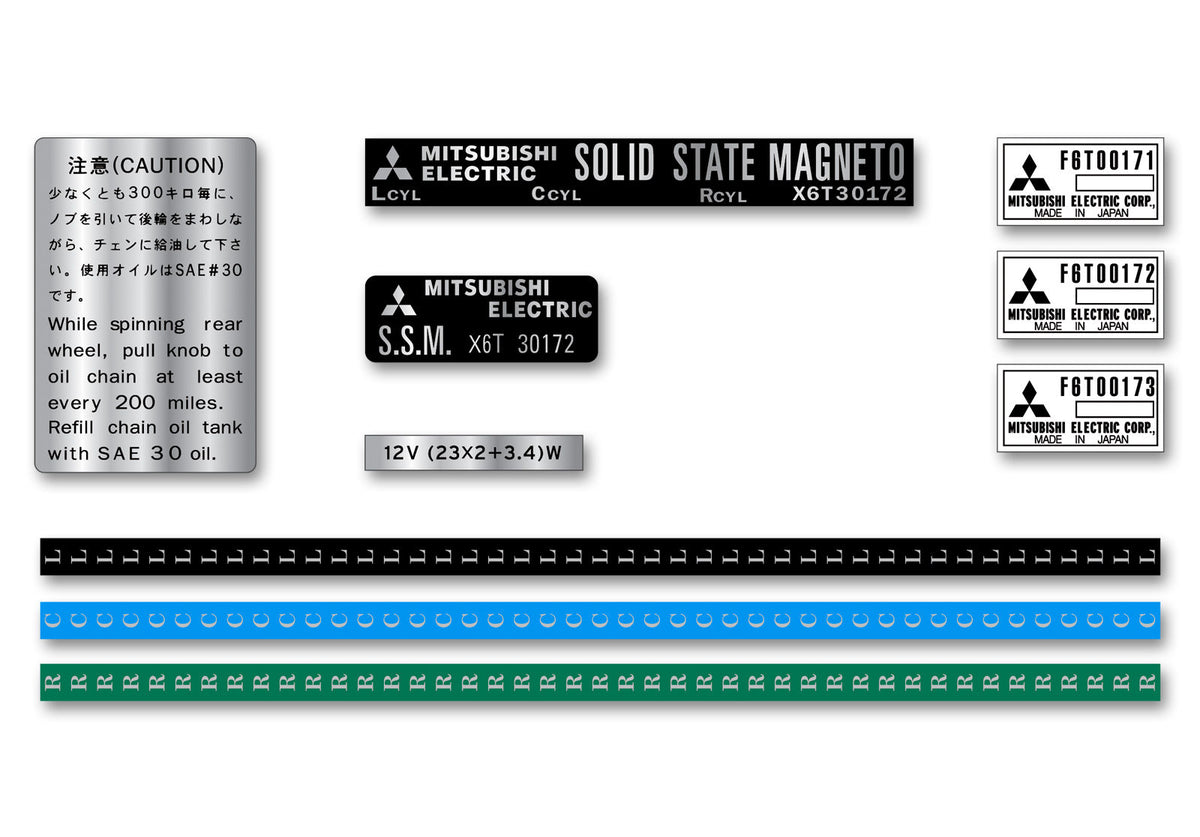 Kawasaki H2 10 Piece Warning and Service Label Decal Set