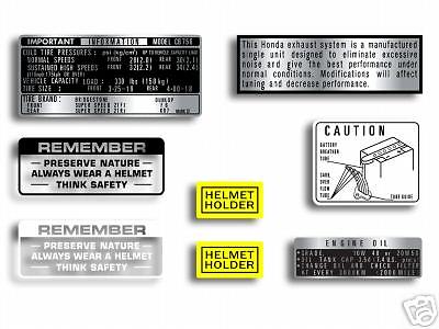 CB750K 1971-72 ~ Warning and Service Label Set