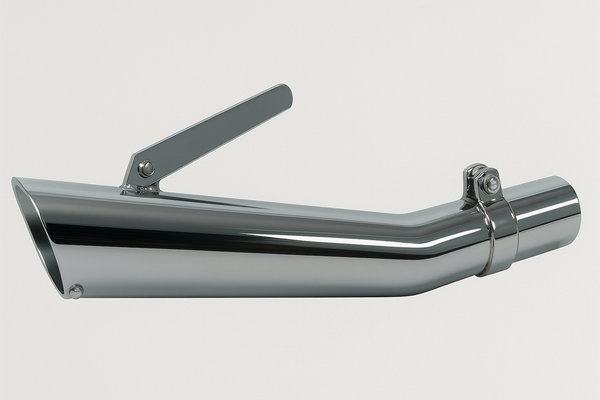 Universal Chrome Upswept Slash Cut Megaphone Muffler 19 1/2" Long