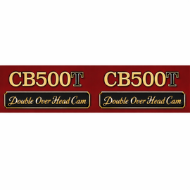 CB500T 1975-76 Side Cover Decal Set ~ Glory Brown Metallic / Candy Antares Red (73-0709)