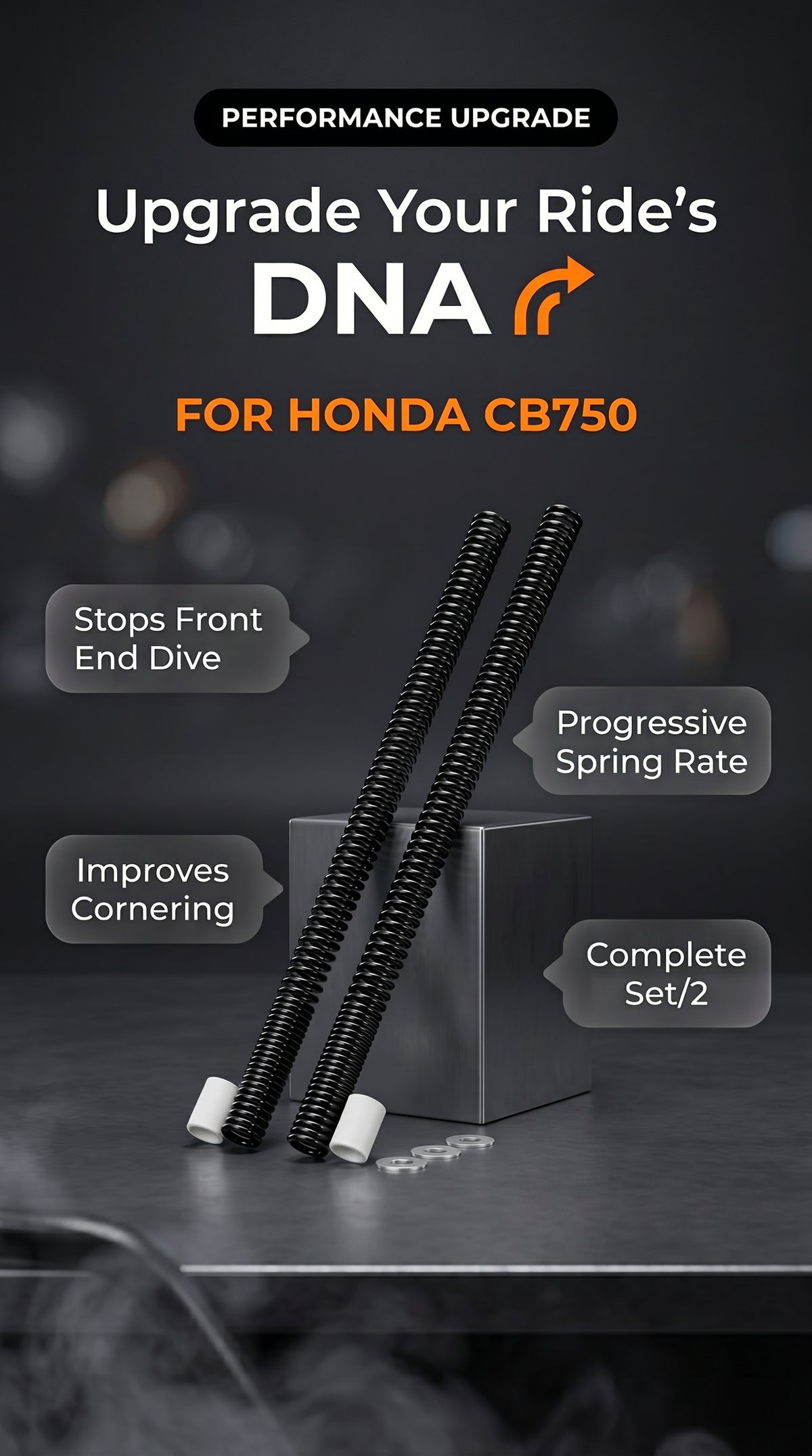 Honda CB750F Honda CB750K Kawasaki GPZ750 Progressive Front Fork Springs