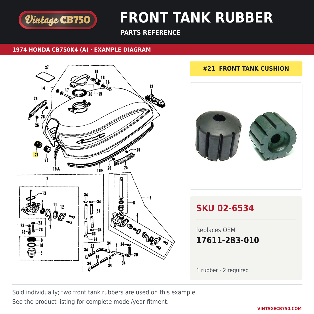Front tank rubber