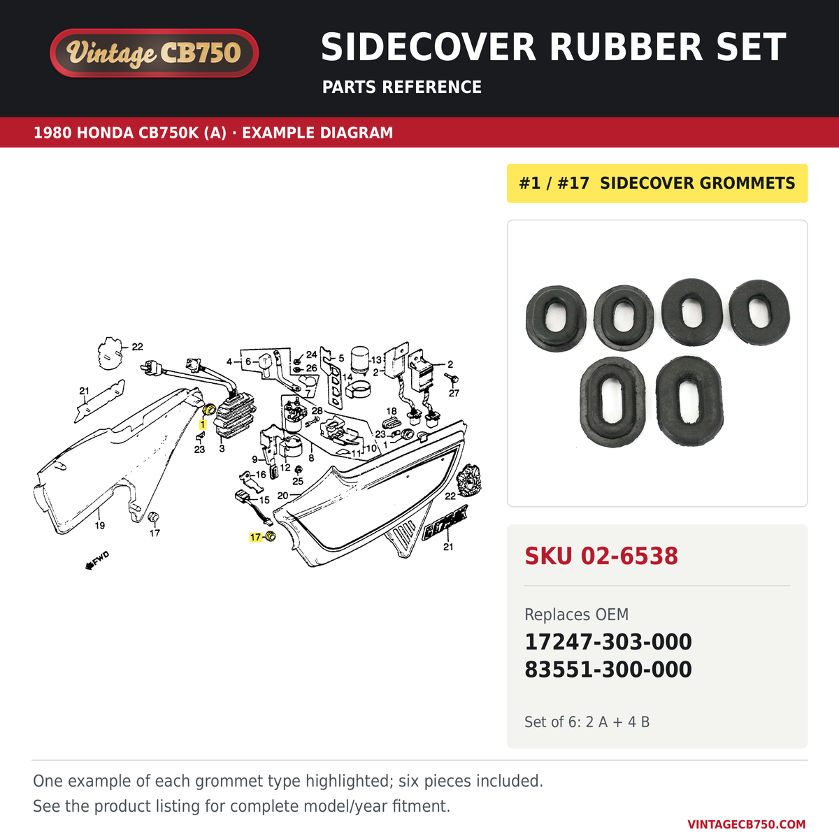 Sidecover rubber set