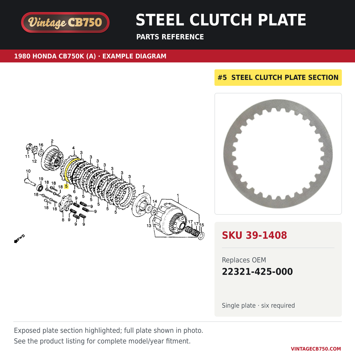 Steel clutch plate