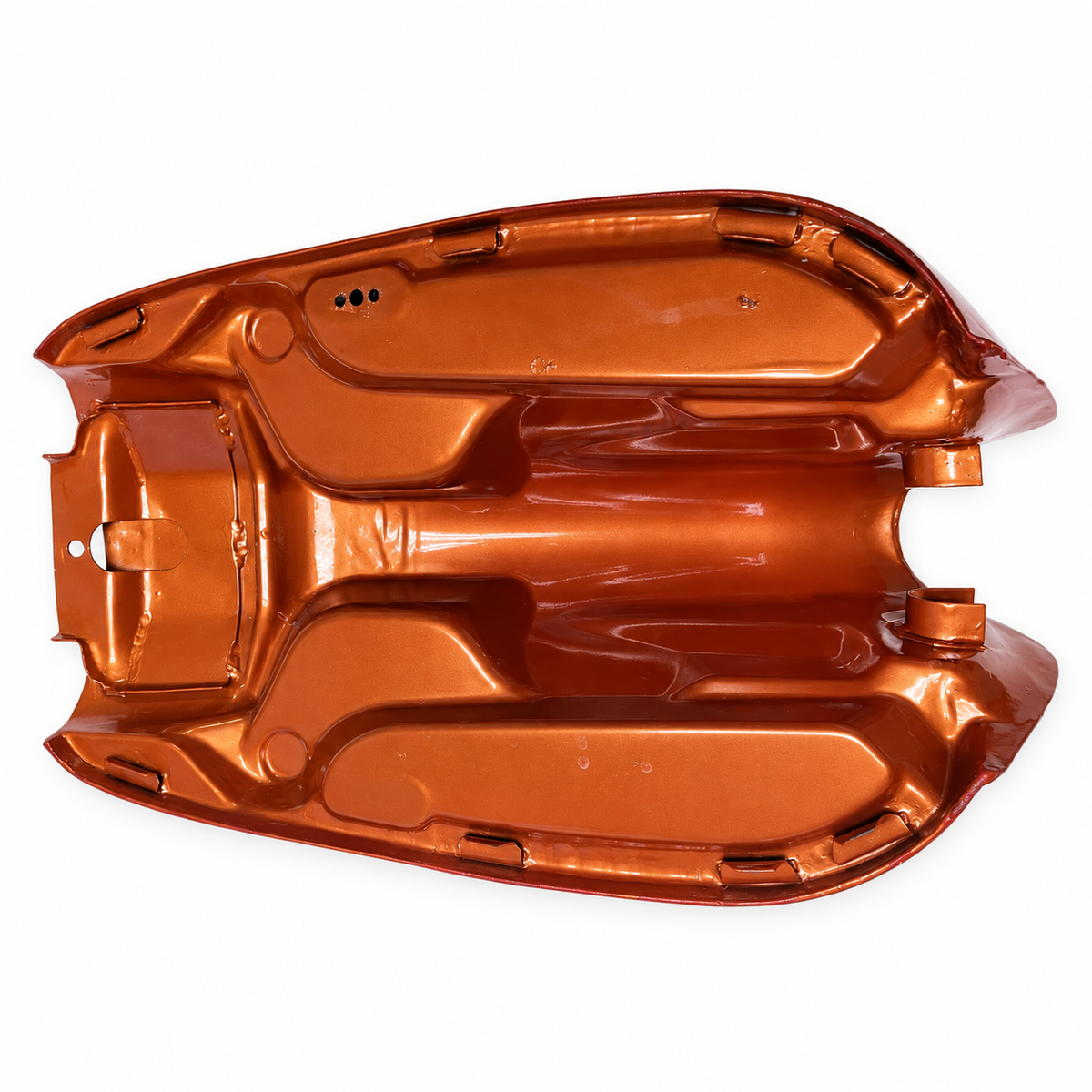 Honda CB750K 1969–1974 painted fuel tank underside, tunnel, mounting tabs and petcock opening